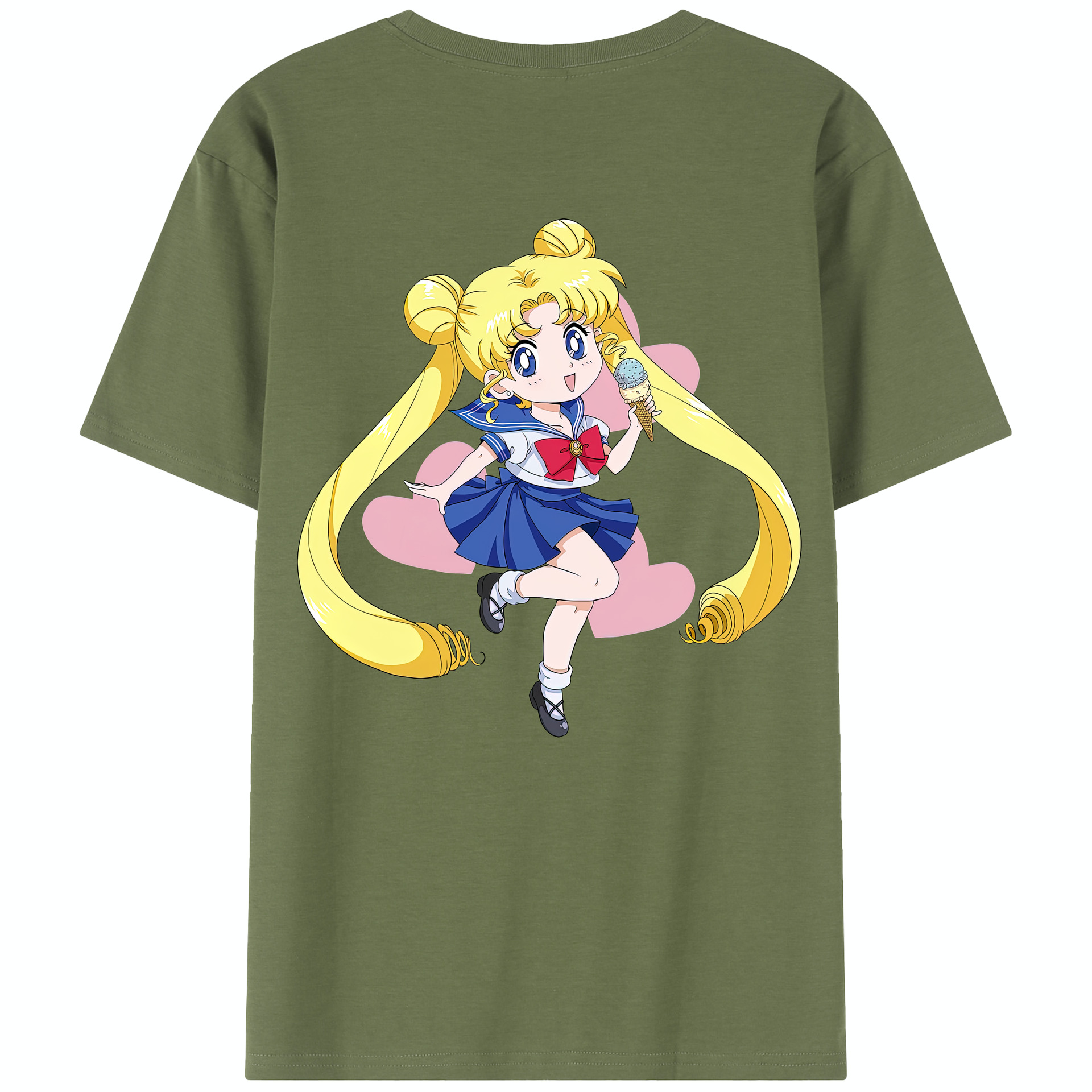 （画像用） 美少女戦士セーラームーン 愛野 美奈子 あいの みなこ Sailor Moon Aino Minako 綿100％半袖Tシャツ（背面プリント）